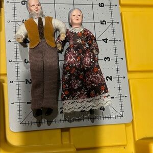 Vintage Caco Style Granparents Dollhouse Dolls
